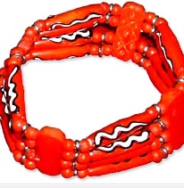 Ladies Beaded Bracelets With Red Beads